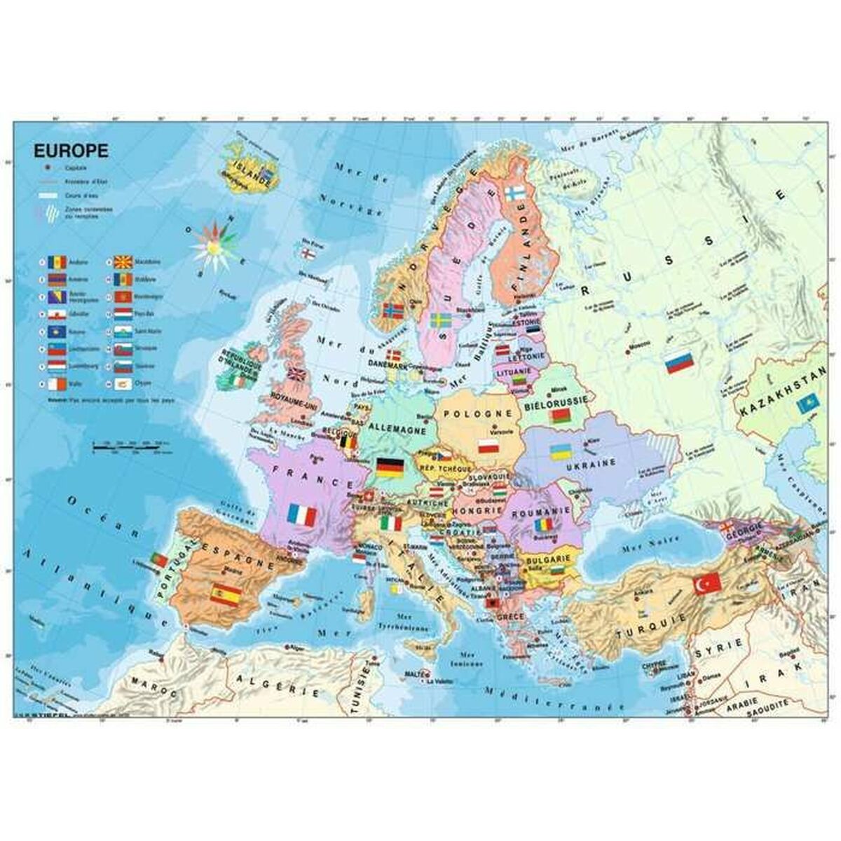 Пъзел Ravensburger Carte d'Europe